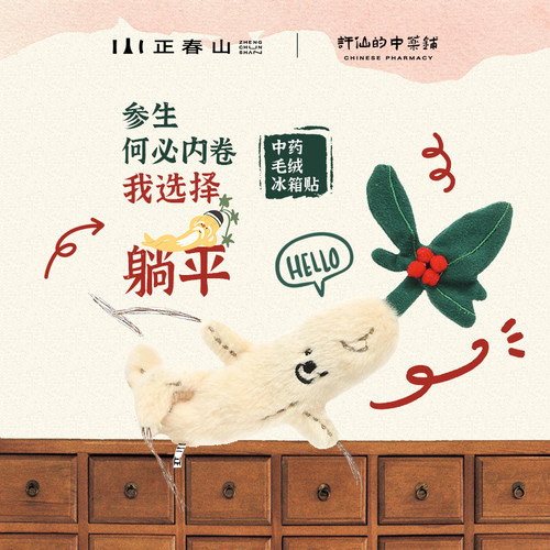 中药草本系列毛绒冰箱贴挂件