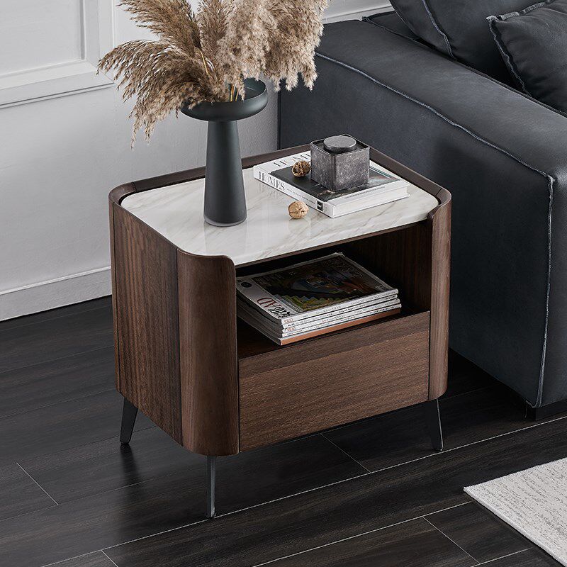 蒙歌利亚 现代大理石边几岩板小方几角几客厅沙发侧边柜边柜