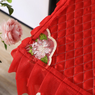 红色床头柜方巾圆桌盖布蕾丝加厚茶几布艺电视柜多用盖巾餐桌