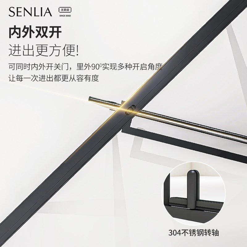 圣莉亚淋浴房一字型极窄推拉门定制家用干湿分离浴室隔断玻璃门