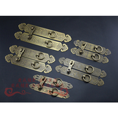 扣锁别墅园大门拉手 篱笆门鼻 中式 仿古扣锁蝙蝠门条铜拉手