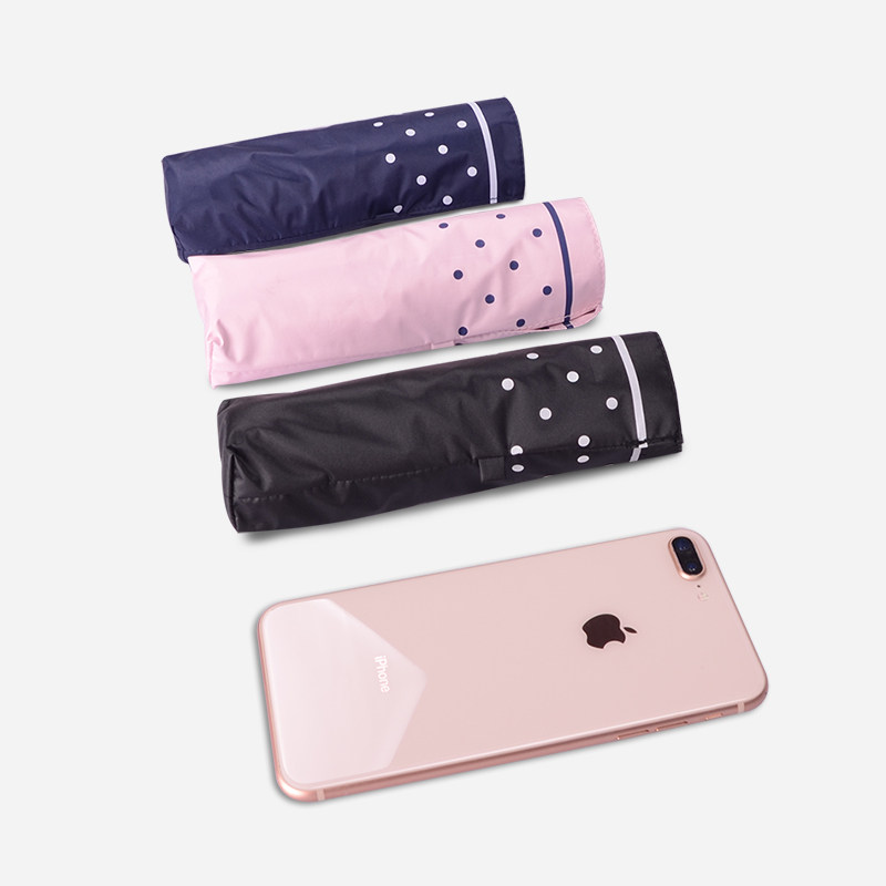 日系超轻超小五折太阳伞女夏小巧超级迷你拇指伞晴雨两用便携口袋