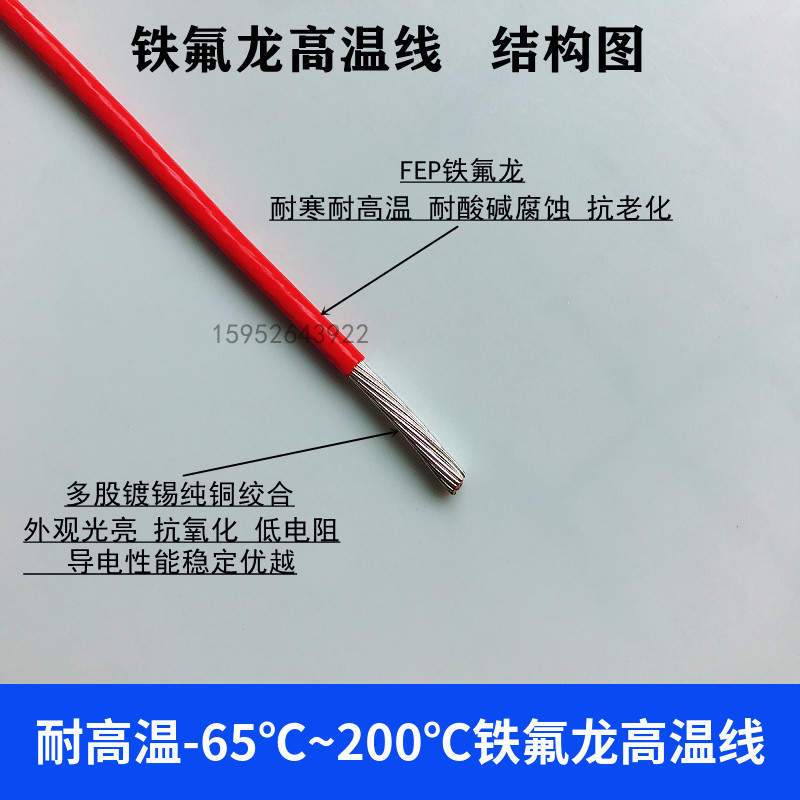 四氟铁氟龙F耐高温导线镀锡/镀银   1平方地感线圈