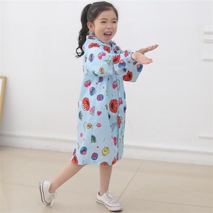 面包超人款带书包位帽檐拉链扣子连体雨披男女宝宝学生儿童雨衣