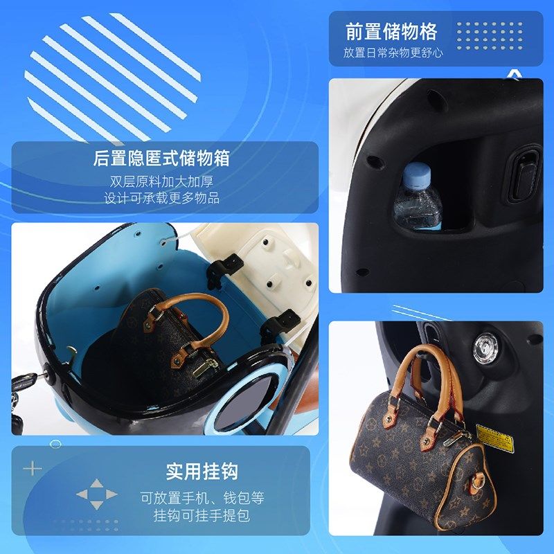 新款电动三轮车小型女士接送孩子车老年代步三轮电动车