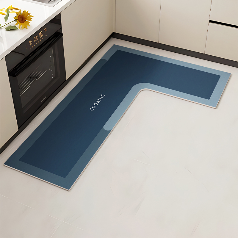 不吸色厨房专用地垫L形整块吸水垫吸油防滑可擦免洗防油耐脏地毯