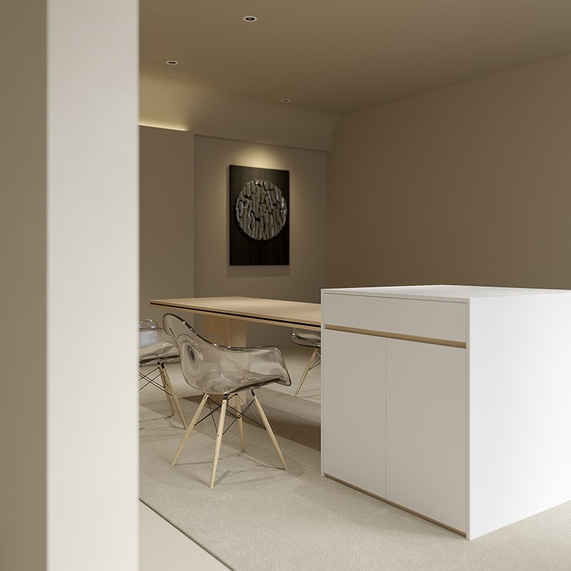 定制岛台餐桌一体家用中岛台柜料理台抽屉收纳长型桌子6人位白色