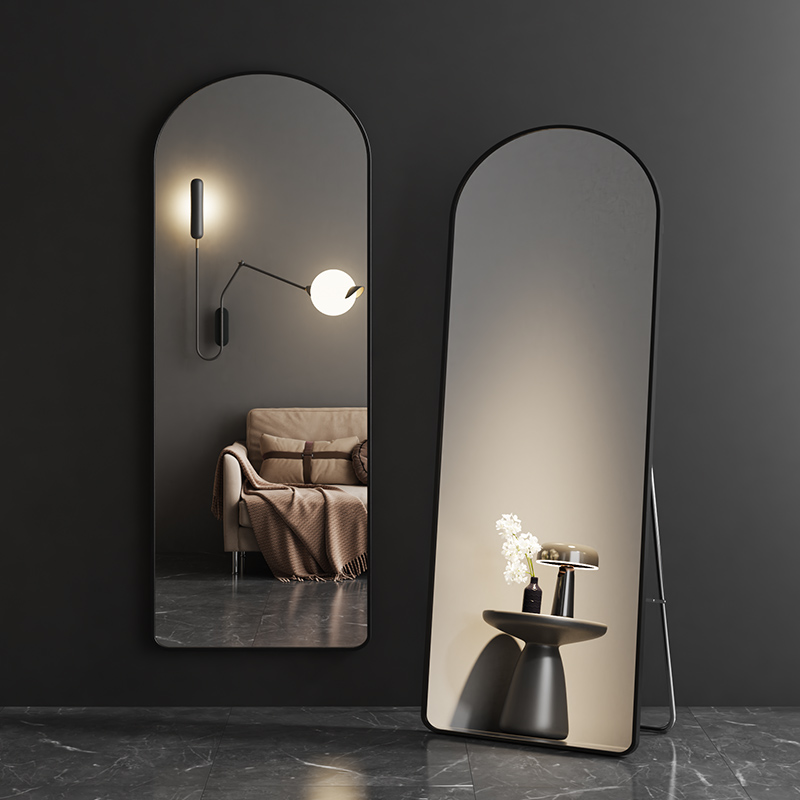 全身镜穿衣落地镜子家用铝合金壁挂网红女生卧室挂墙立体试衣镜