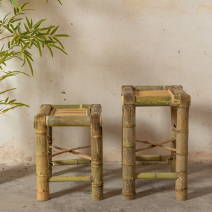 竹椅子复古竹凳子小竹椅休闲手工老式竹椅舞蹈茶座农庄椅竹凳子