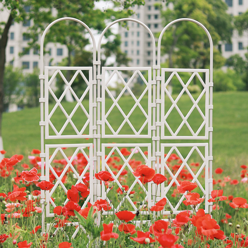 阳台植物爬藤架喇叭花铁线莲攀爬屏风庭院网格牵牛花攀爬屏风架子