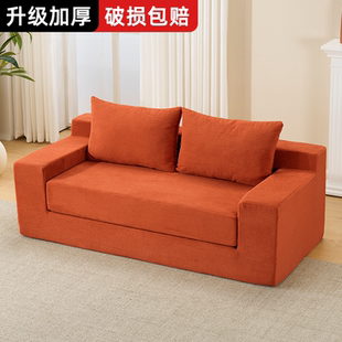 布艺沙发现代简约小户型出租房民俗直排沙发公寓双人可折叠沙发床