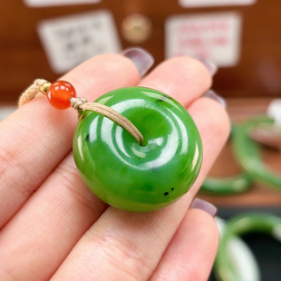h101 碧玉乌兰海苹果绿平安扣