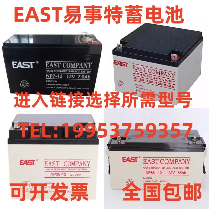 EAST易事特蓄电池 NP100-12 12V7AH17AH24AH38AH65AH100AH/直流屏