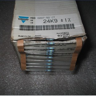VISHAY 发烧电阻 24.9K 0207 0.25W体积0.5W功率 代25K 10只3.5元