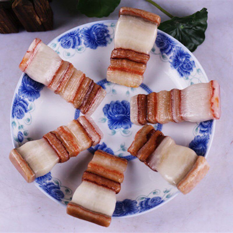 灵西猫天然猪肉石原石五花肉彩霞石手柄饰品特惠DIY奇石饰品