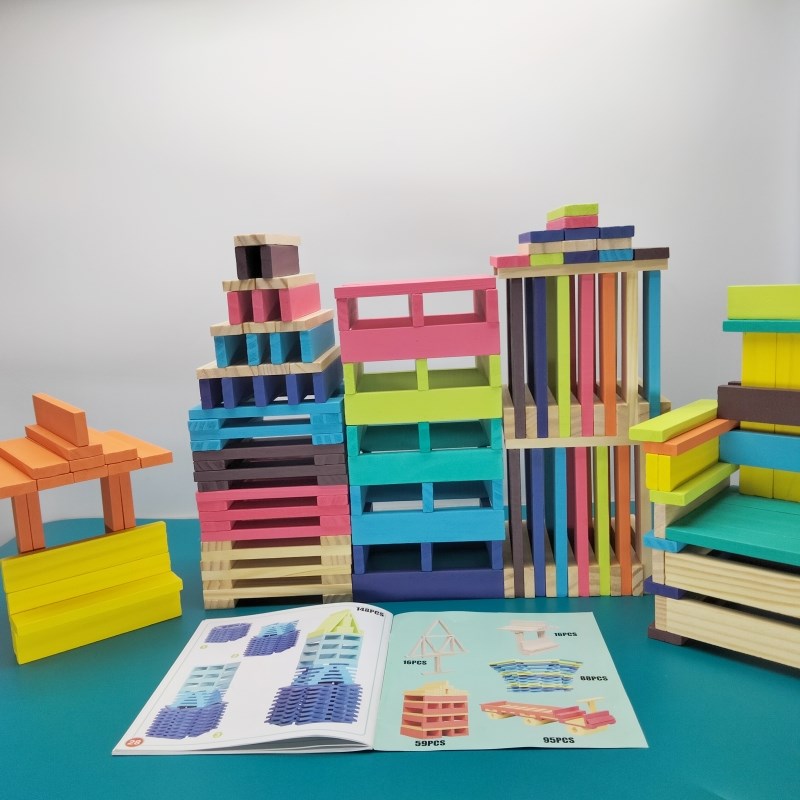 实木卡普乐积木条小中班建构区域投放材料幼儿园大班搭建类玩具