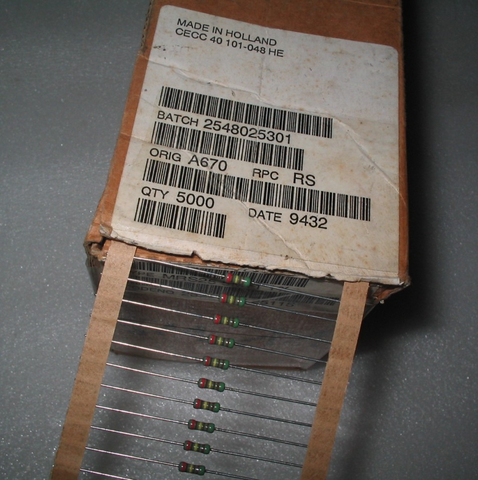 10个4元 PHILIPS 5.1M 5M1 MRS25六环精密音频电阻