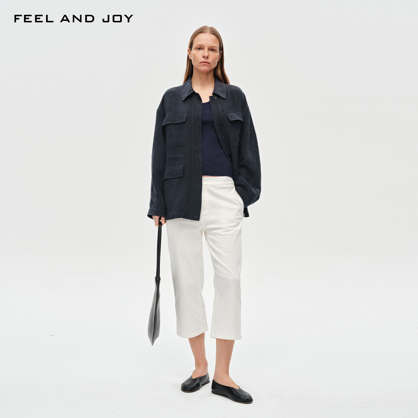 FEEL AND JOY春2026新款100%汉麻衬衫外套女透气舒适宽松外衣休闲
