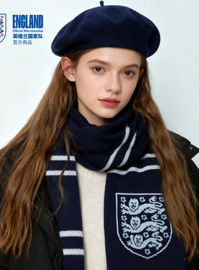 【官方正版】英格兰国家队 | 秋冬蓝色针织围巾保暖周边英伦