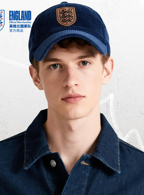 【官方正版】英格兰国家队 | 深蓝色休闲棒球帽灯芯绒百搭帽子