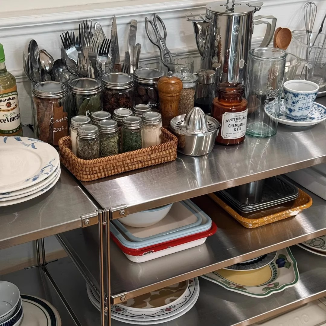 日式不锈钢置物架落地多层