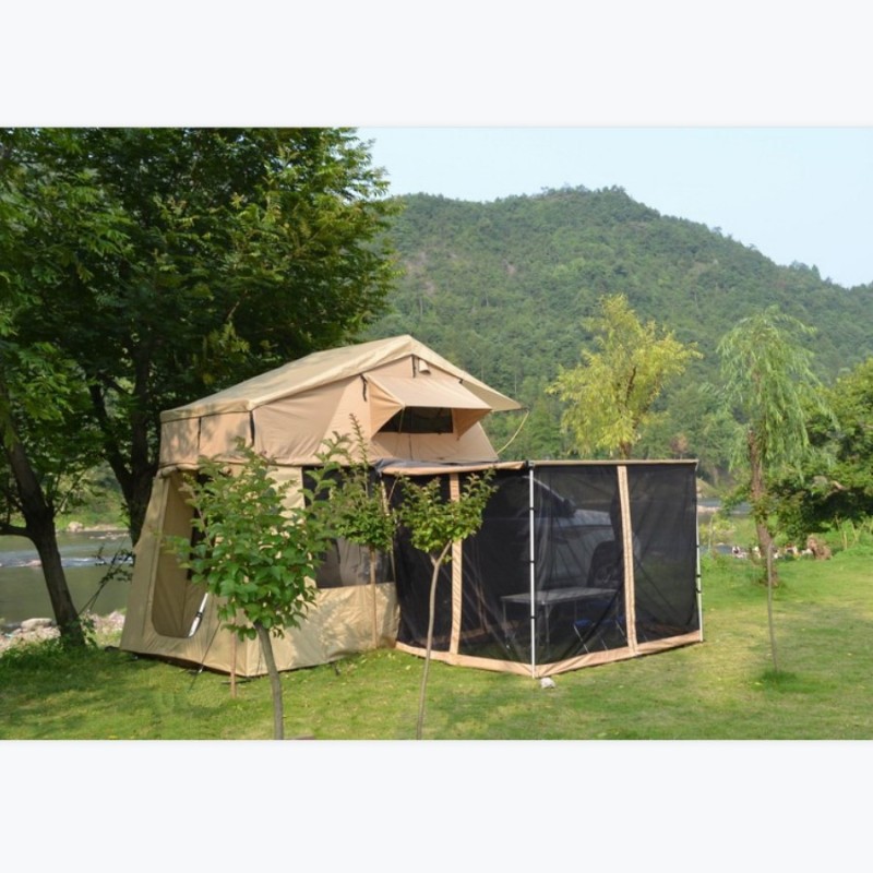 车边车载侧边布房子车天幕防雨棚自驾游露营离地车顶帐篷防蚊防水