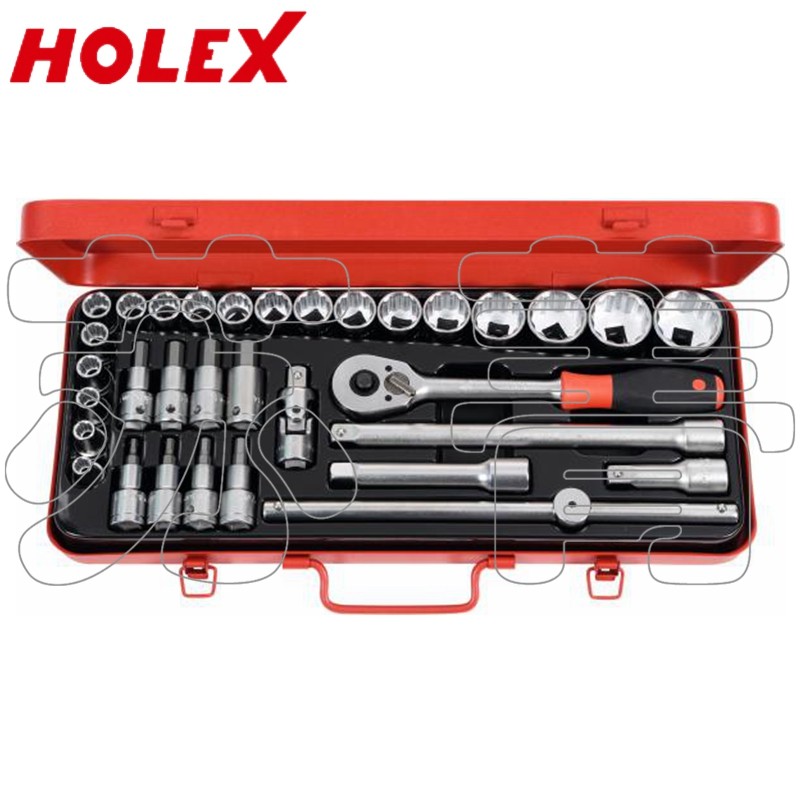 德国霍夫曼HOLEX 1/2十二角套筒扳手套装  33件套