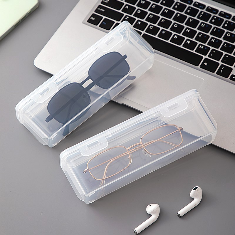 眼镜盒车载便携抗压透明带翻盖防尘近视镜太阳镜墨镜收纳盒防刮花