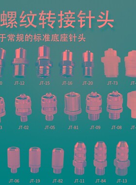 金属转接头外螺纹转针头硅胶接头针筒转接头针头转接头头M5-2分牙