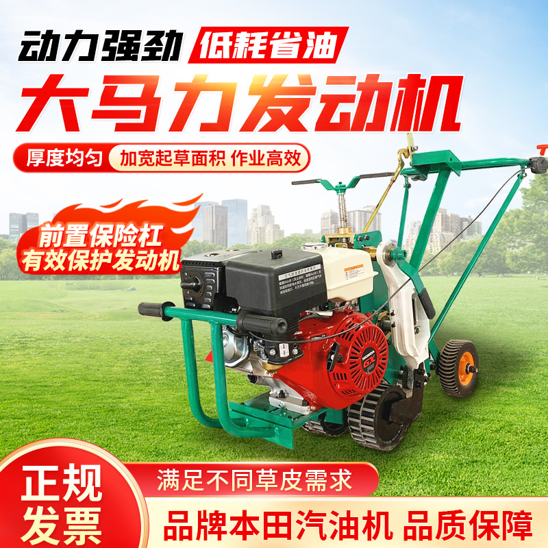 起草皮机汽油草卷草块移栽机自动铲草机 草坪养护园林足球场铲草