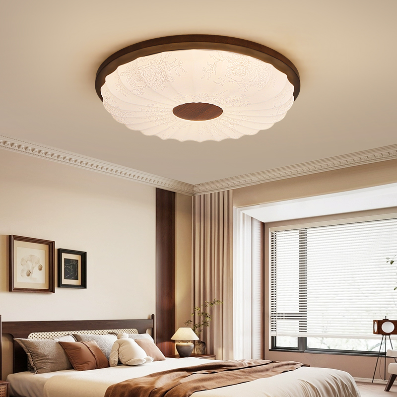 卧室灯吸顶灯中古法式复古客厅灯日式全光谱护眼书房主卧房间灯具