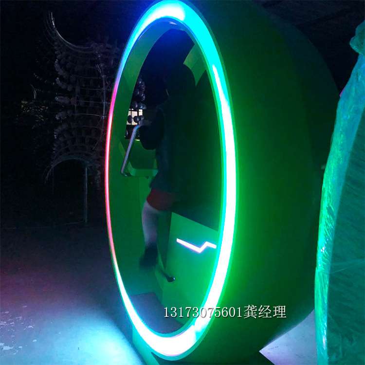 无动力踩水车景区公园脚踏单车喷泉互动游乐设备脚踏发电喷水车