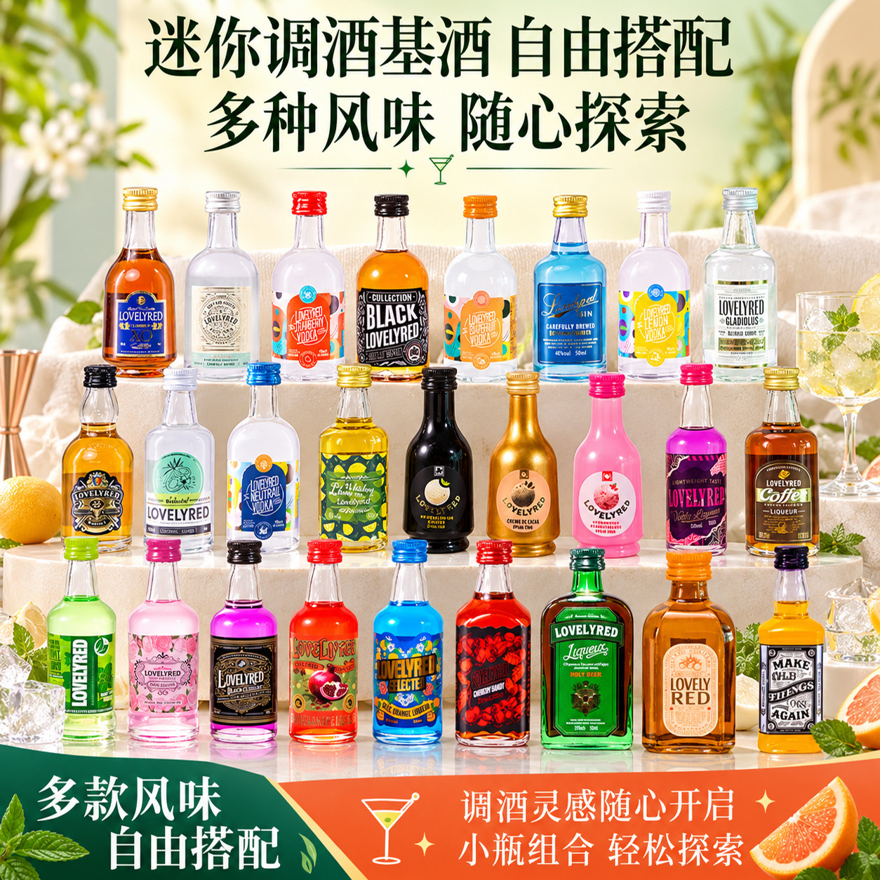 DIY鸡尾酒小瓶洋酒伏特加小瓶装进口香料小洋酒正品调酒小洋酒版