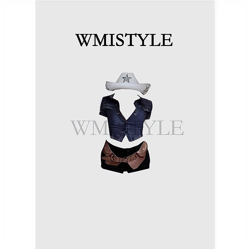 牛仔打歌服领舞演出服套装图片