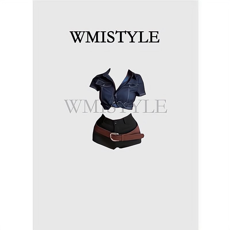 欧洲WMISTYLE设计 美式西部牛仔衬衣套装女团cos领舞演出服装
