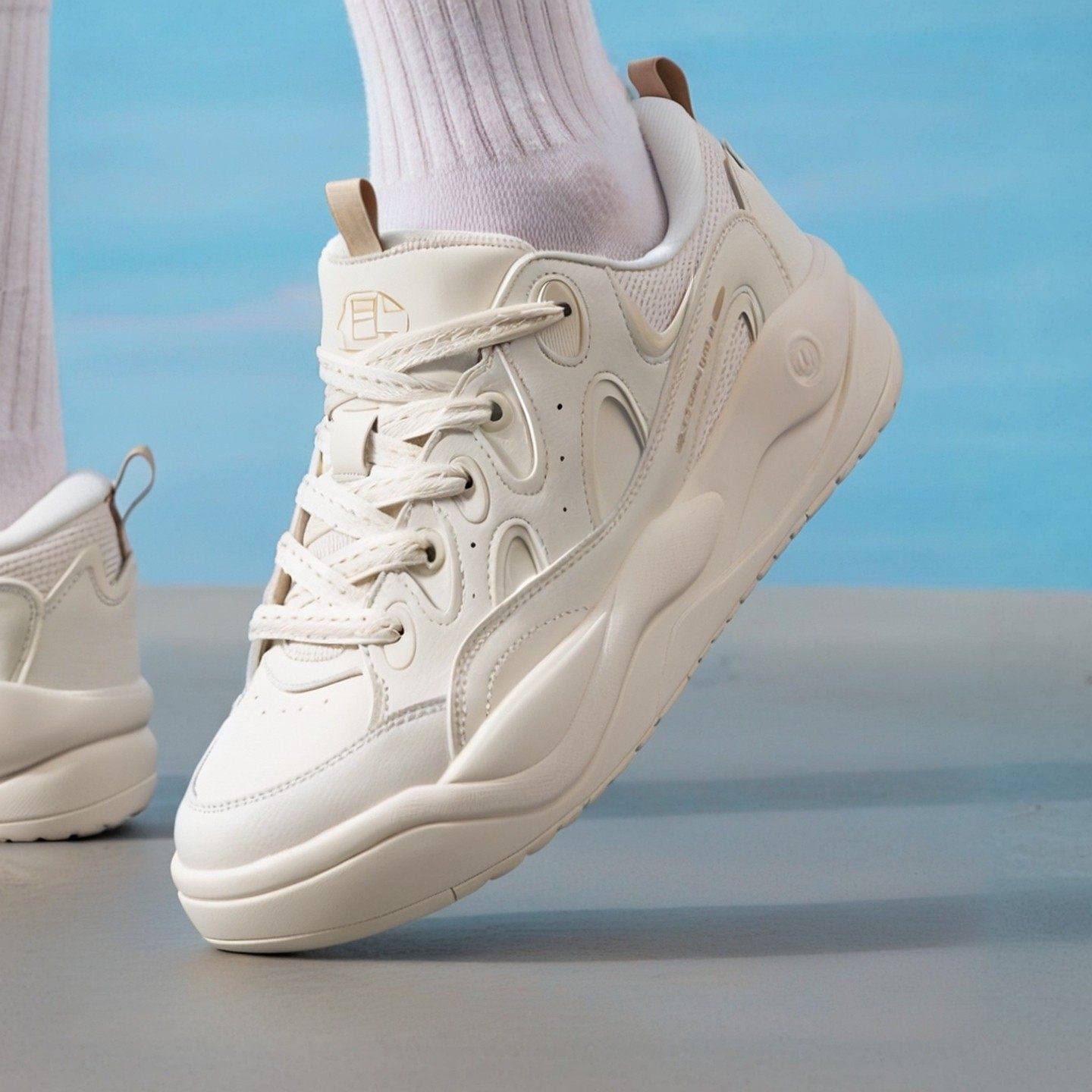 特步板鞋男子休闲运动风系带低帮运动鞋圆头百搭款时尚潮流日常,运动鞋new,跑步鞋,淘宝优惠券,粉丝福利购,淘宝优惠卷