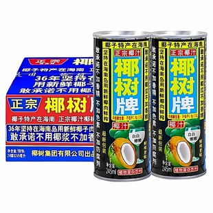 椰树牌椰汁245ml*24罐整箱椰子汁水植物椰奶果汁饮料饮品海南特产