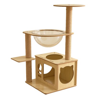 大型太空舱猫爬架猫窝磨爪宠物玩具猫塔一体式多猫U豪华别墅跳台