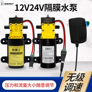 直流微型电动隔膜泵用 可调静音房车专用水泵12V24V自吸增压泵卧式