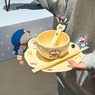 哆啦A梦餐具乔迁生日礼物女生新婚结婚订婚礼盒一人食碗盘套装