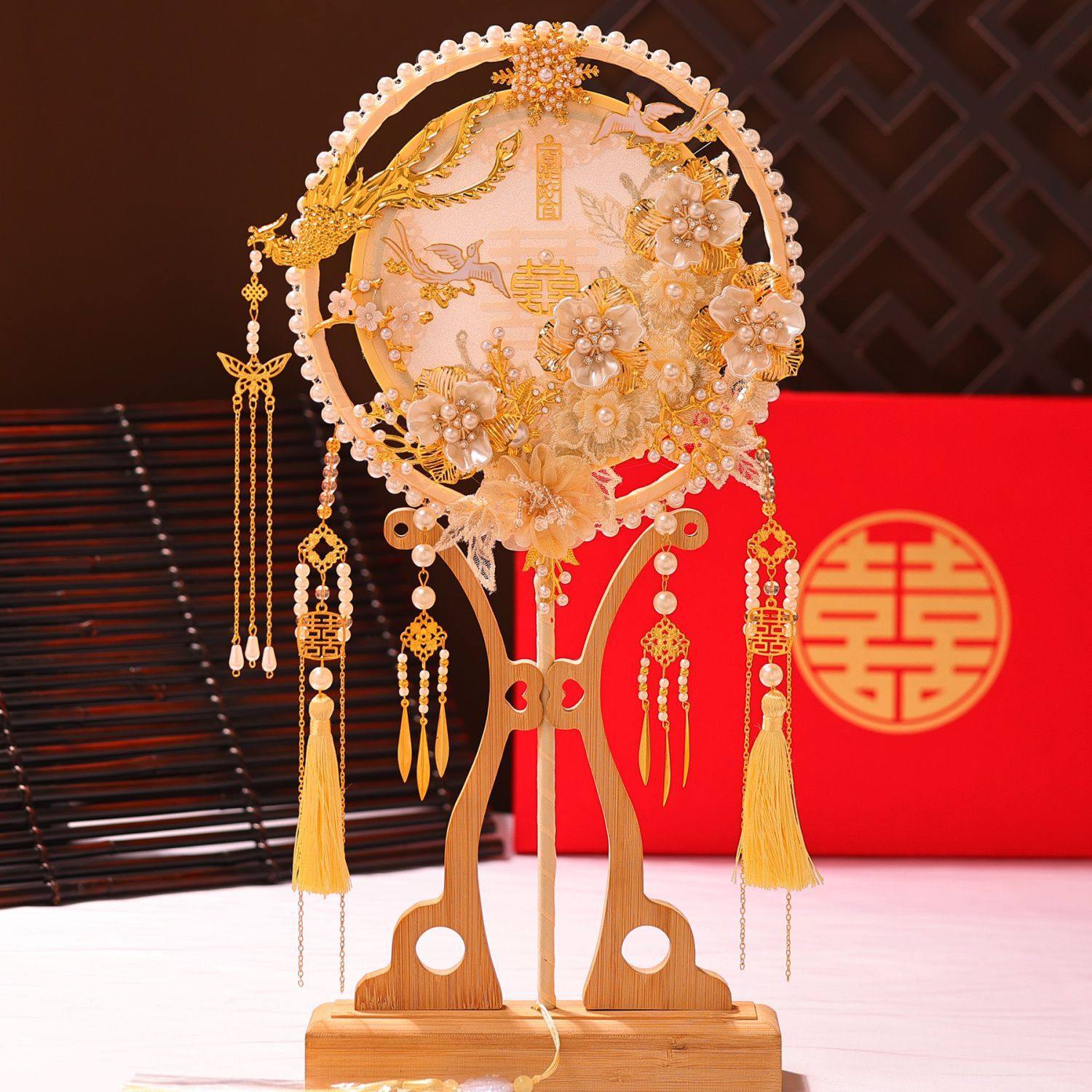 重工团扇新娘结婚扇diy材料包手工中式秀禾服喜扇婚礼感扇子,节庆用品/礼品,婚房装扮用品,淘宝优惠券,粉丝福利购,淘宝优惠卷