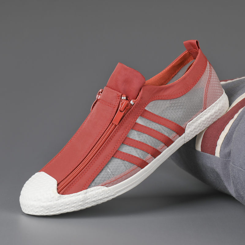 2023夏季帆布鞋男一脚蹬网面防臭透气男鞋百O搭凉鞋韩版薄款网布