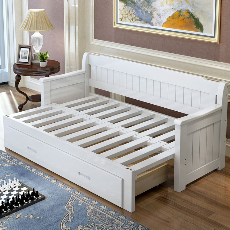 客厅实木沙发床可折叠推p拉小户型1.5米多功能1.8双人1.2坐卧两用