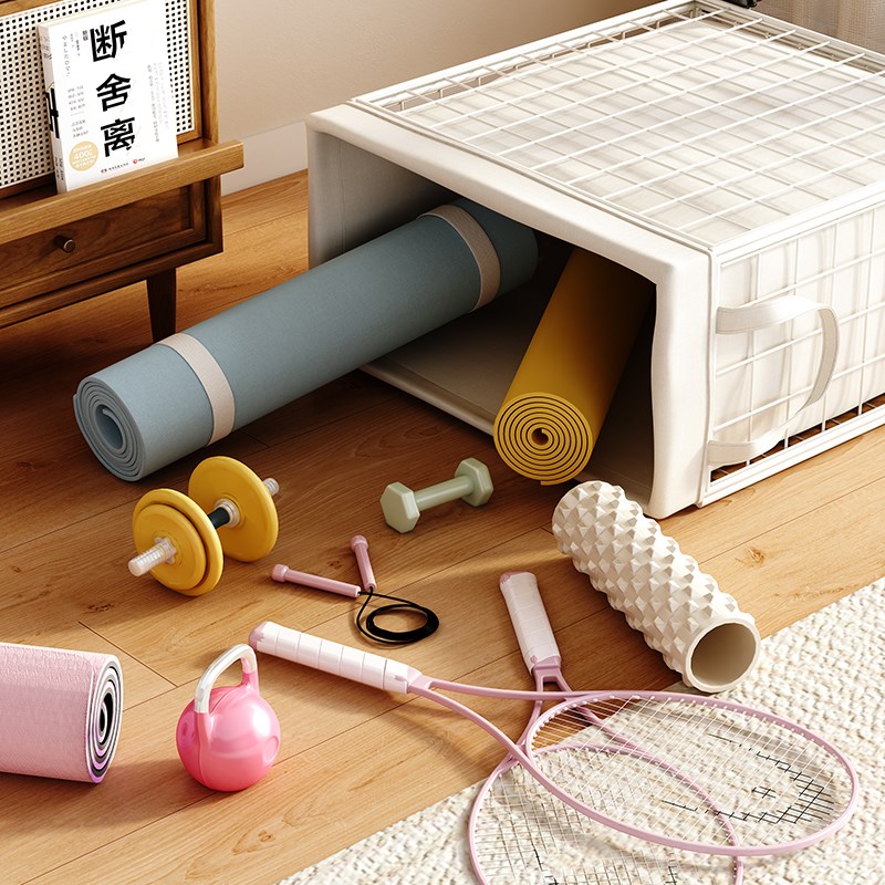 瑜伽垫收纳筐可移动夹缝运动工具泡沫滚轴整理P神器健身器材置物