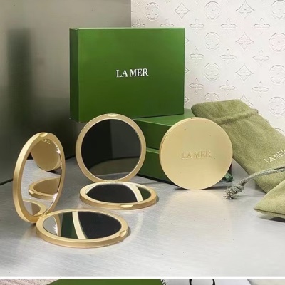 LAMER翻盖镜子鎏金电镀金属镜子铜镜随身小镜子化妆镜