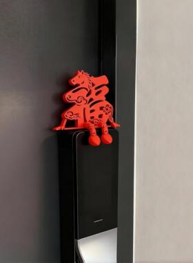 小马福字摆件新年装饰智能门锁装饰2026马年春节过年家居氛围装饰