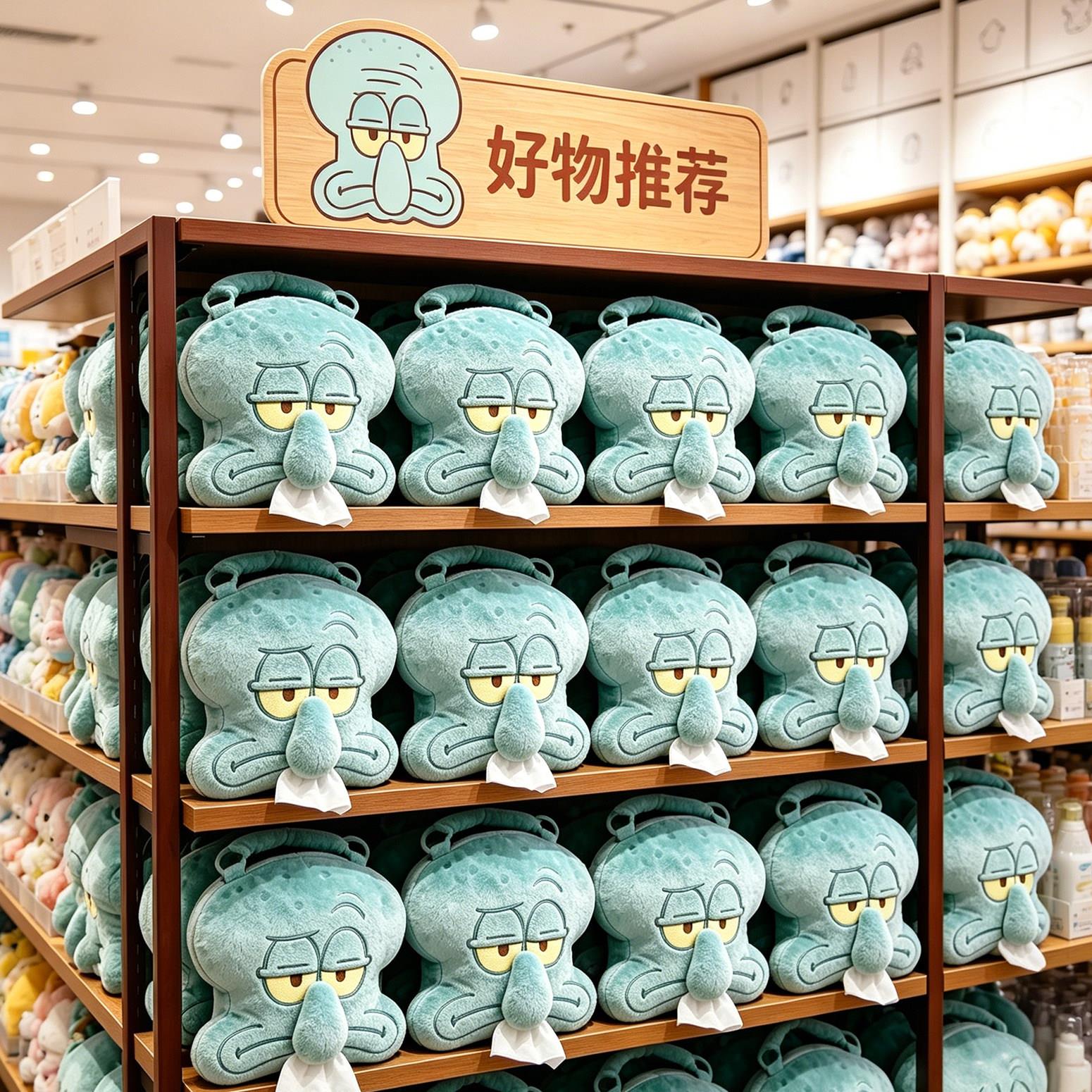 章鱼哥纸巾盒卫生纸盒壁挂式家用客厅卧室宿舍车载送朋友礼物创意