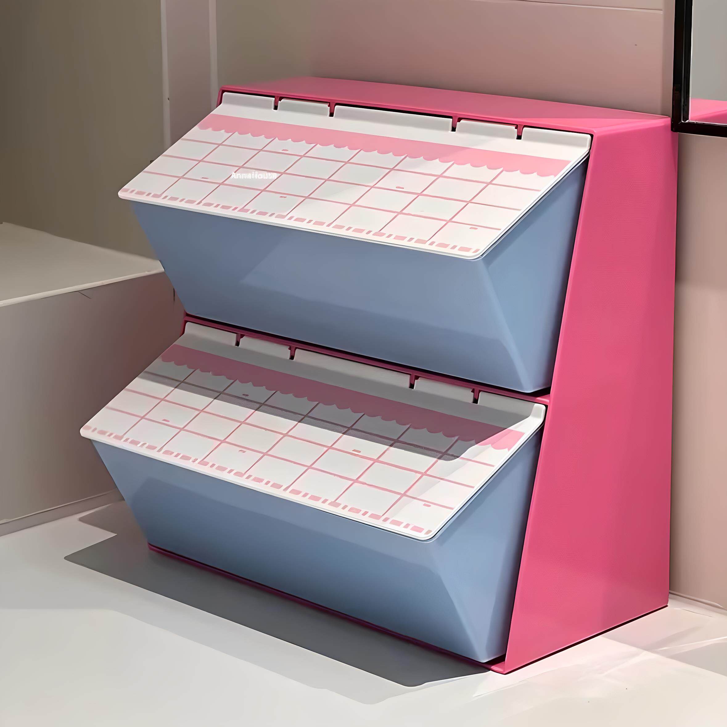 多巴胺化妆品收纳盒防尘带盖桌面高级感2025新款口红收纳整理盒子