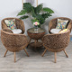 藤椅三件阳台小桌椅单人靠背椅庭院小茶几休闲真藤编织茶桌