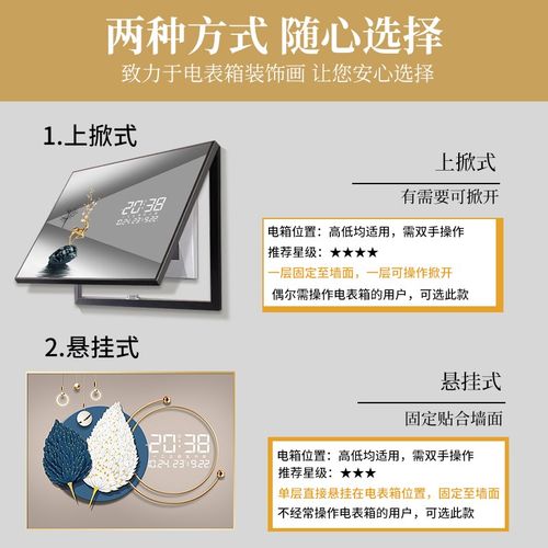 电子钟数显插电表箱装饰画夜间视电闸盒配电箱总关遮挡画挂钟